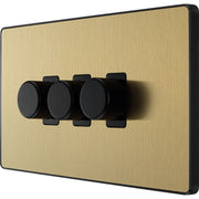 BG Electrical Evolve Satin Brass - Triple, 2 way push 200W