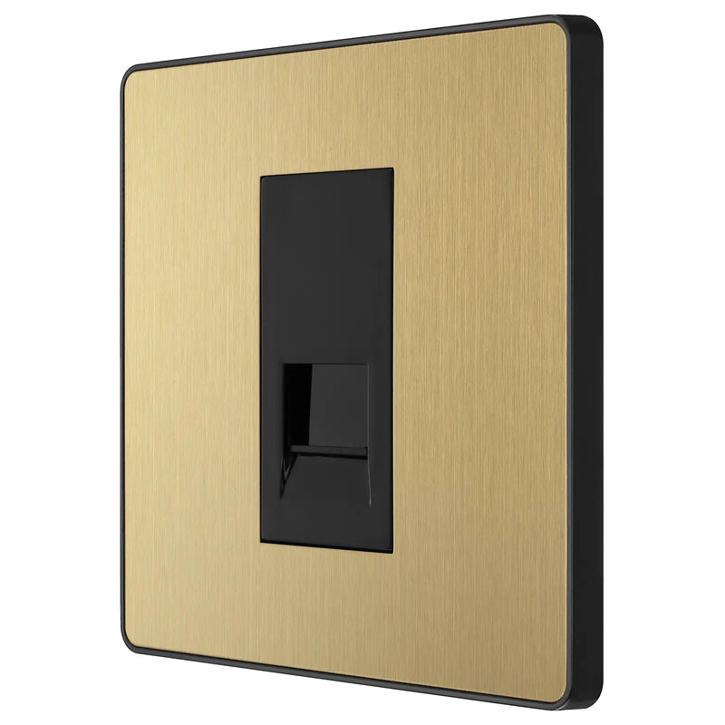 BG Electrical Evolve Satin Brass - Single, telephone socket, master