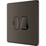 BG Electrical Flatplate Screwless Black Nickel - Switched and fused