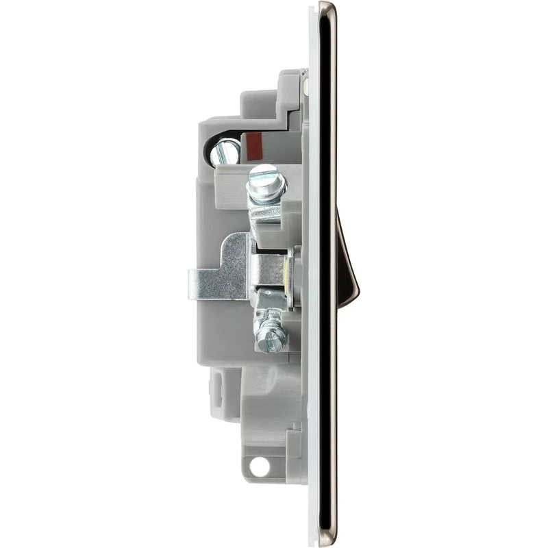 BG Electrical Flatplate Screwless Black Nickel - Switched and fused
