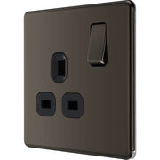 BG Electrical Flatplate Screwless Black Nickel - Single switched, double pole