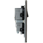 BG Electrical Flatplate Screwless Black Nickel - Single switched, double pole