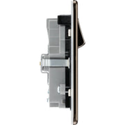 BG Electrical Flatplate Screwless Black Nickel - Double switched single pole, with 2 x USB A