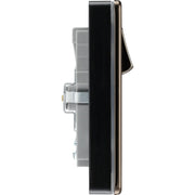 BG Electrical Flatplate Screwless Black Nickel - Double switched single pole, with 2 x USB A