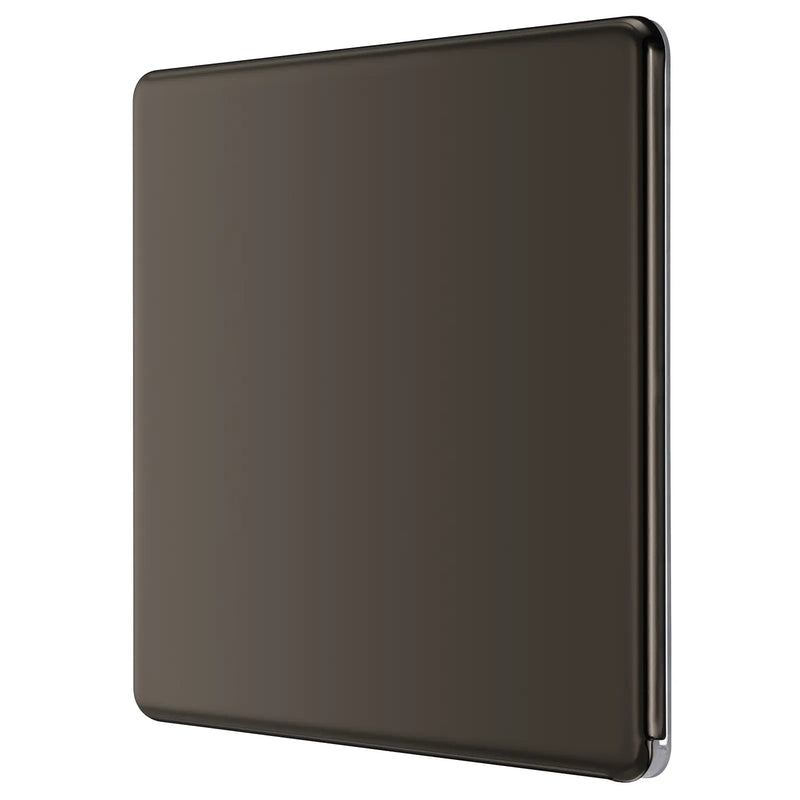 BG Electrical Flatplate Screwless Black Nickel - Single, blank plate