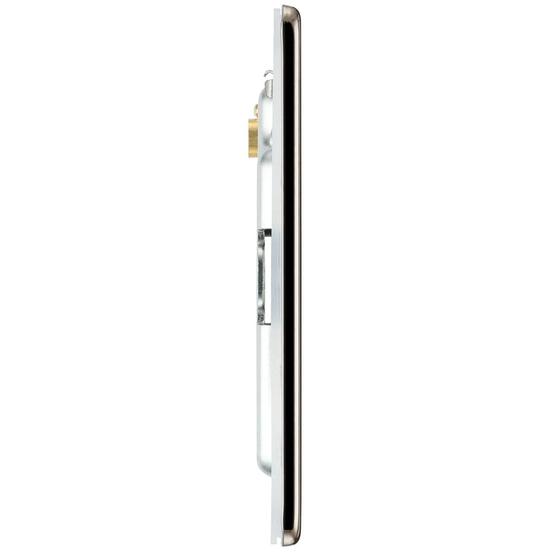 BG Electrical Flatplate Screwless Black Nickel - Single, blank plate