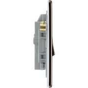 BG Electrical Flatplate Screwless Black Nickel - 20A double pole, with indicator