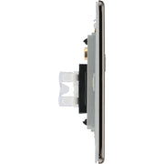 BG Electrical Flatplate Screwless Black Nickel - Double, RJ45 telephone socket
