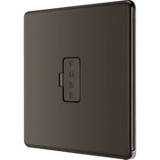 BG Electrical Flatplate Screwless Black Nickel - Unswitched and fused
