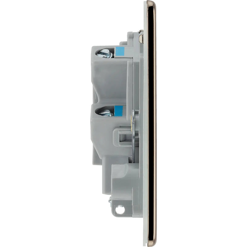 BG Electrical Flatplate Screwless Black Nickel - Unswitched and fused