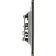 BG Electrical Flatplate Screwless Black Nickel - Double co-axial