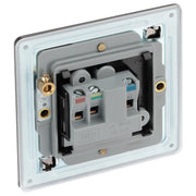 BG Electrical Flatplate Screwless Black Nickel - 2A single, unswitched, round pin