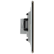 BG Electrical Flatplate Screwless Black Nickel - 2A single, unswitched, round pin