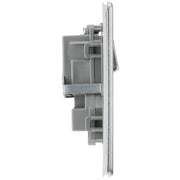 BG Electrical Flatplate Screwless Brushed Steel - Double, switched, double pole