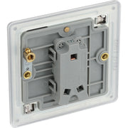 BG Electrical Flatplate Screwless Brushed Steel - Single, 2 way switch