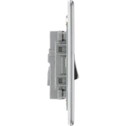 BG Electrical Flatplate Screwless Brushed Steel - Intermediate switch