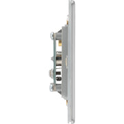 BG Electrical Flatplate Screwless Brushed Steel - Double, co-axial