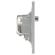 BG Electrical Flatplate Screwless Brushed Steel - Triplex with BT outlet and co-axial return - screened