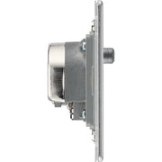 BG Electrical Flatplate Screwless Brushed Steel - Quadplex, 2 x sat, BT outlet and co-ax returned - screened