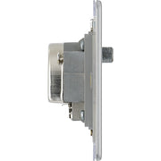 BG Electrical Flatplate Screwless Brushed Steel - Triple TV/FM/SAT triplex - screened