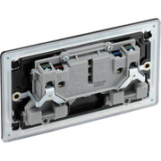 BG Electrical Flatplate Screwless Matt Black - Double switched, double pole