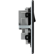 BG Electrical Flatplate Screwless Matt Black - Double switched, double pole