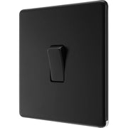 BG Electrical Flatplate Screwless Matt Black - Single 2 way switch