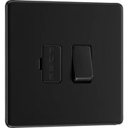BG Electrical Flatplate Screwless Matt Black - Switched and fused