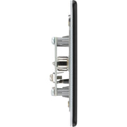 BG Electrical Flatplate Screwless Matt Black - Single, co-axial