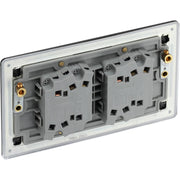 BG Electrical Flatplate Screwless Matt Black - Quadruple, 2 way switch