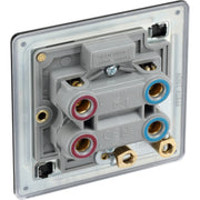 BG Electrical Flatplate Screwless Matt Black - 45A, double pole, single plate, with indicator