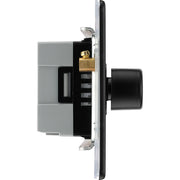 BG Electrical Flatplate Screwless Matt Black - Quadruple 2 way push 200W