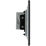 BG Electrical Flatplate Screwless Matt Black - Single unswitched