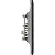 BG Electrical Flatplate Screwless Matt Black - Double co-axial