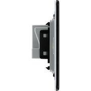 BG Electrical Flatplate Screwless Matt Black - Double unswitched