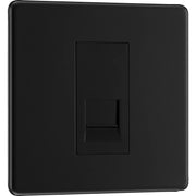 BG Electrical Flatplate Screwless Matt Black - Single telephone socket, master