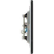 BG Electrical Flatplate Screwless Matt Black - Single isolated, co-axial
