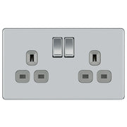 BG Electrical Flatplate Screwless Polished Chrome - Double switched, double pole