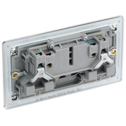 BG Electrical Flatplate Screwless Polished Chrome - Double switched, double pole