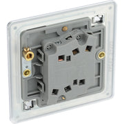 BG Electrical Flatplate Screwless Polished Chrome - Double, 2 way switch