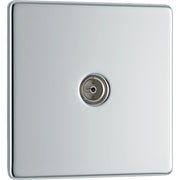 BG Electrical Flatplate Screwless Polished Chrome - Single, co-axial