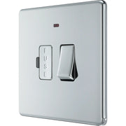 BG Electrical Flatplate Screwless Polished Chrome - Switched and fused with indicator