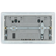 BG Electrical Flatplate Screwless Polished Chrome - Double switched, single pole, with 2 x USB A