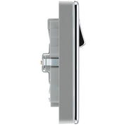 BG Electrical Flatplate Screwless Polished Chrome - Double switched, single pole, with 2 x USB A