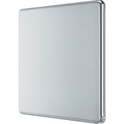 BG Electrical Flatplate Screwless Polished Chrome - Single, blank plate