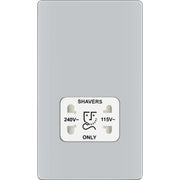 BG Electrical Flatplate Screwless Polished Chrome - 115/240V dual voltage shaver socket