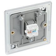 BG Electrical Flatplate Screwless Polished Chrome - Single, RJ45 data socket