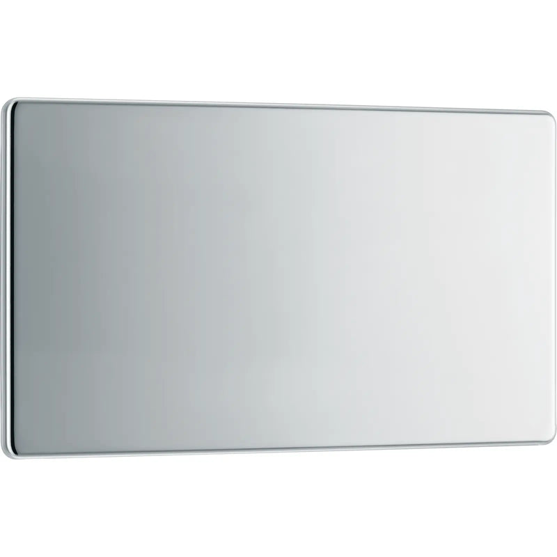 BG Electrical Flatplate Screwless Polished Chrome - Double, blank plate