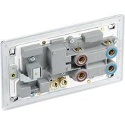 BG Electrical Flatplate Screwless Polished Chrome - 45A double pole, with switched socket and indicators
