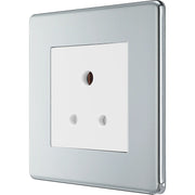 BG Electrical Flatplate Screwless Polished Chrome - 5A, single, unswitched, round pin